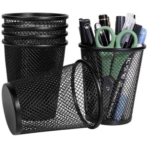 gwybkq pencil holder 6 packs for desk mesh pen cups metal pencil holder desk organizers and storage