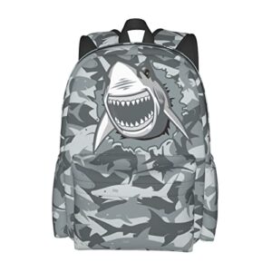 shark backpack adjustable strap shoulder bag laptop backpack casual daypack for travel work 16 inches