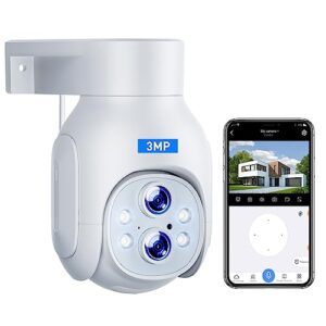 2k security camera wireless outdoor, dual lens camera for home security, 360 ptz camera, 2.4g wifi camera with color night vision/ai human detection & auto tracking/10x hybrid zoom/ip66