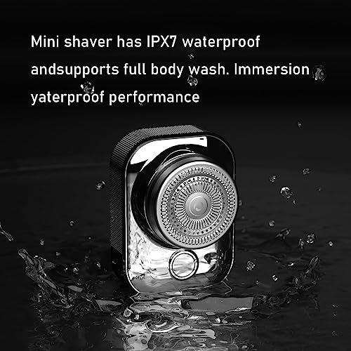 COSANO Mini Portable Travel Shaver for Men USB-C Rechargeable Electric Razor, Mens Rechargeable Cordless Waterproof Compact Shave for Home,Car,Travel,Woman,Men (Silver)