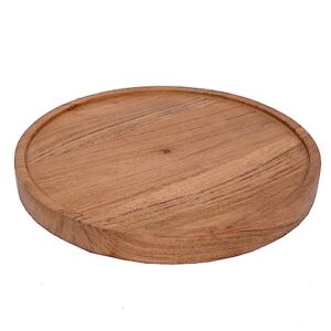 edhas acacia wood lazy susan turntable for table, kitchen countertop, dining, decorative,countertop,pantry (10" x 10" x 1.5")