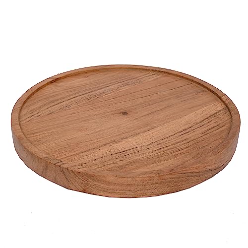 EDHAS Acacia Wood Lazy Susan Turntable for Table, Kitchen Countertop, Dining, Decorative,Countertop,Pantry (10" x 10" x 1.5")