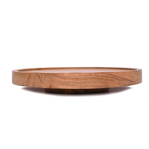 EDHAS Acacia Wood Lazy Susan Turntable for Table, Kitchen Countertop, Dining, Decorative,Countertop,Pantry (10" x 10" x 1.5")