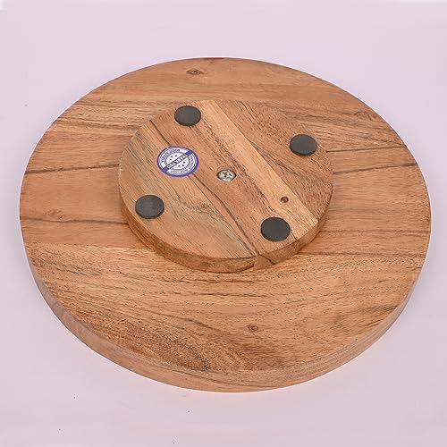 EDHAS Acacia Wood Lazy Susan Turntable for Table, Kitchen Countertop, Dining, Decorative,Countertop,Pantry (10" x 10" x 1.5")