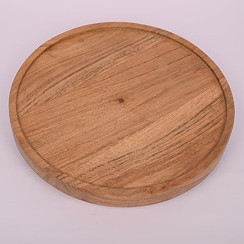 EDHAS Acacia Wood Lazy Susan Turntable for Table, Kitchen Countertop, Dining, Decorative,Countertop,Pantry (10" x 10" x 1.5")