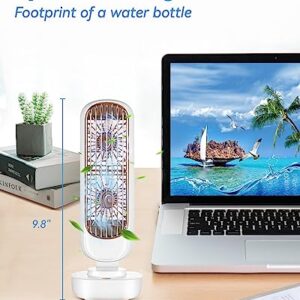 Tower Fan For Bedroom Living Room Home Office Table Battery Operated Rechargeable Small Desk Fans