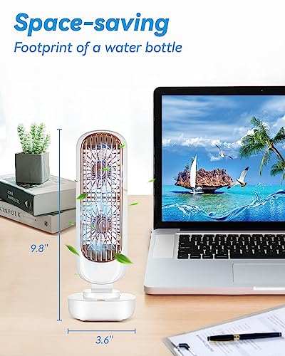 Tower Fan For Bedroom Living Room Home Office Table Battery Operated Rechargeable Small Desk Fans