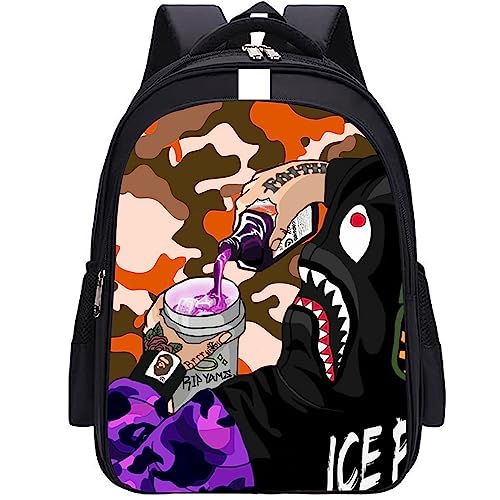 JHMYGSWK Fashion Kids Backpack Large Capacity School Backpack Multiple Pockets Anime Schoolbag-4