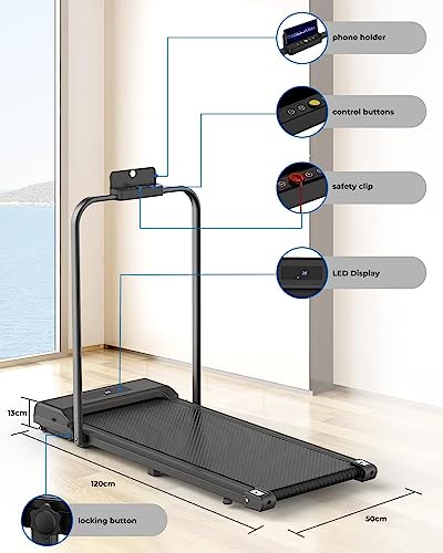 Walking Pad Under Desk Treadmill - Gywowken 2 in 1 Foldable Treadmill Walking Pad for Home Office, 2.5HP Portable Desk Treadmills with Remote Control for Walking Jogging Running