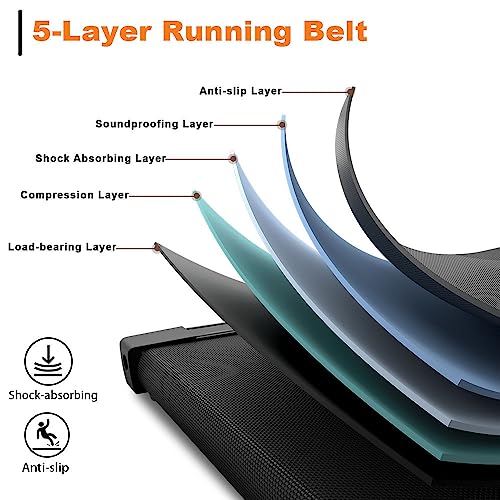 Walking Pad Under Desk Treadmill - Gywowken 2 in 1 Foldable Treadmill Walking Pad for Home Office, 2.5HP Portable Desk Treadmills with Remote Control for Walking Jogging Running