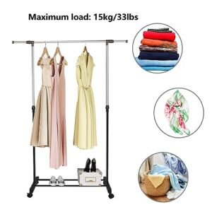 Yirepny Clothes Drying Rack, Movable Drying Rack Clothing with Wheels, Laundry Garment Dryer Stand, Adjustable Drying Rack, Stainless Steel Storage Stand for Home, Dorm, Office(US Delivery)