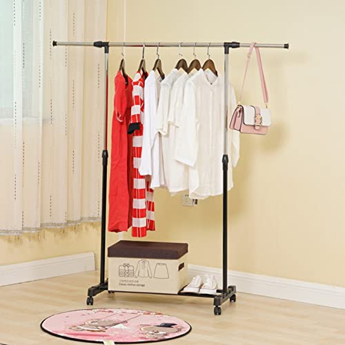 Yirepny Clothes Drying Rack, Movable Drying Rack Clothing with Wheels, Laundry Garment Dryer Stand, Adjustable Drying Rack, Stainless Steel Storage Stand for Home, Dorm, Office(US Delivery)