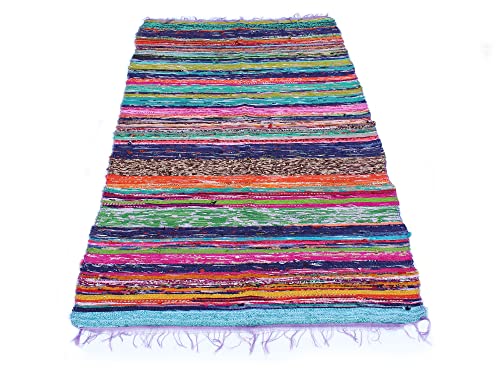 Handmade Braided Chindi Rug, Rag Rug, Area Rug, Carpet Rug, Runner Rug 3x5 Ft, 4x6 Ft, 5x7 Ft, Carpet Rug (4x6 Ft (28x72 Inch))