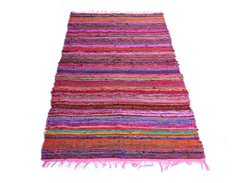 Handmade Braided Chindi Rug, Rag Rug, Area Rug, Carpet Rug, Runner Rug 3x5 Foot, 4x6 Foot, 5x7 Foot, Carpet Area Rug (3x5 Ft (36x60 Inch))