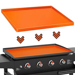 wohbay griddle mat for blackstone, 36" food-grade silicone cover mat for griddle surface, griddle accessories, griddle outdoor protector - orange