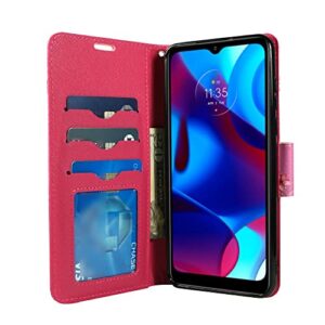 Zase TCL 40 XE 5G (Verizon) Protective Wallet Phone Case Cute Woman Premium PU Leather Flip Folio Purse w/Kickstand ID Card Holder Money Slot Wrist Strap Magnetic Lock (Pink Cherry Blossom)