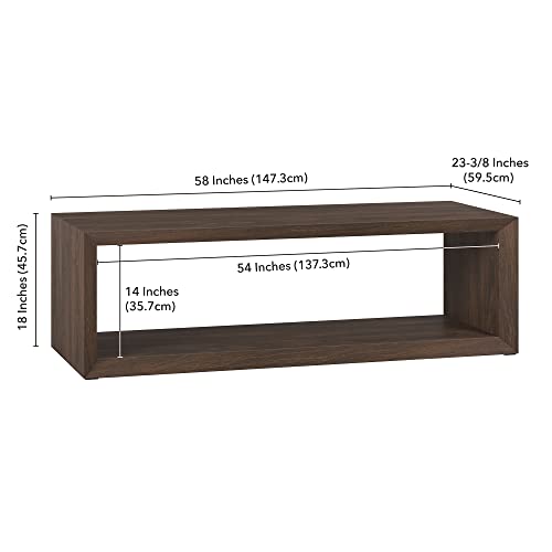 Henn&Hart Osmond Coffee Table, 58" Wide, Brown