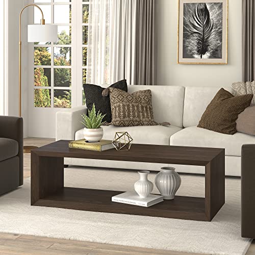 Henn&Hart Osmond Coffee Table, 58" Wide, Brown