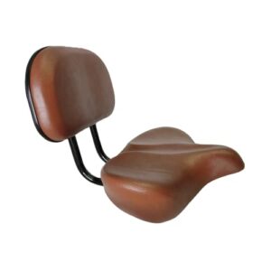 sixthreezero Super Max Bike Seat with Back, Comfortable Bicycle Saddle Extra Large Wide Super Max Cushion Comfort Seat for Men and Women, Brown