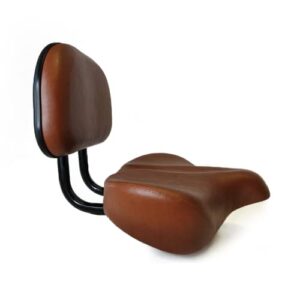 sixthreezero Super Max Bike Seat with Back, Comfortable Bicycle Saddle Extra Large Wide Super Max Cushion Comfort Seat for Men and Women, Brown