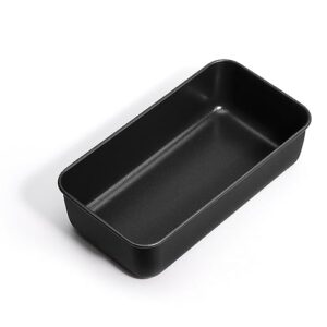 herogo non-stick loaf pan, 9 x 5 inch stainless steel meatloaf baking pan for baking bread meatloaf brownie lasagna, black rectangle bread loaf pan for homemade bread, oven safe
