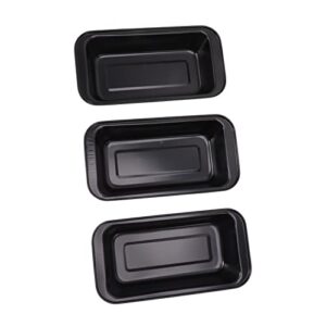 baking loaf bread pan, 3pcs black rectangular mould pan fast heat conduction for home kitchen