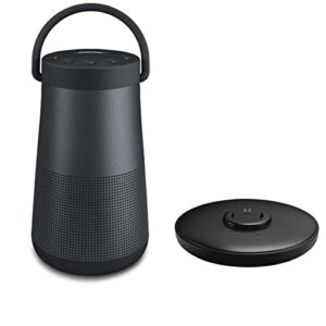 bose soundlink revolve+ ii bluetooth speaker, triple black with charging cradle