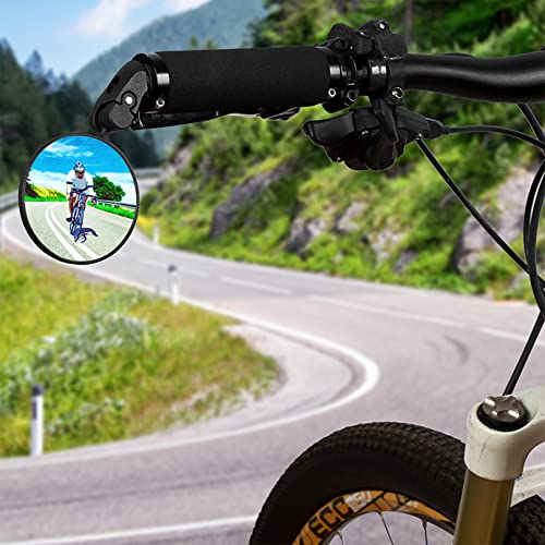 REMAROVE Bike Mirror Bicycle Rear View Mirror Adjustable Bike Bar End Mirror HD Wide Angle Convex Lens
