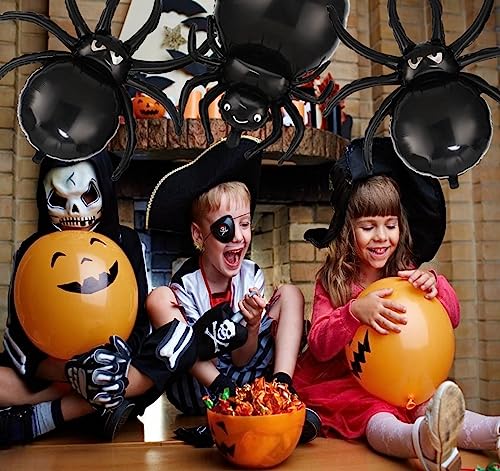 10 Pcs Spider Foil Balloons Halloween Decorations - 32.5" Black Spider Balloon 3D Realistic for Halloween Party Decorations Birthday Party Supplies for Home