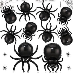 10 pcs spider foil balloons halloween decorations - 32.5" black spider balloon 3d realistic for halloween party decorations birthday party supplies for home