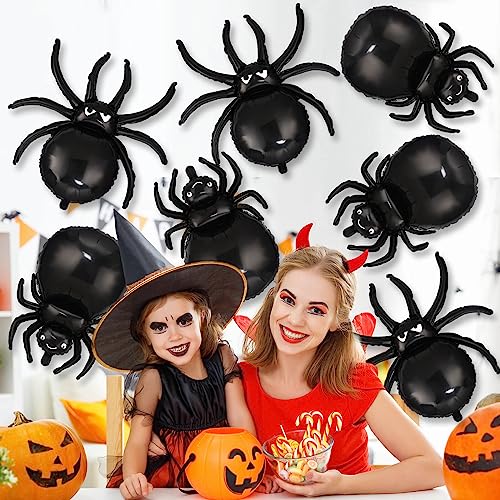 10 Pcs Spider Foil Balloons Halloween Decorations - 32.5" Black Spider Balloon 3D Realistic for Halloween Party Decorations Birthday Party Supplies for Home