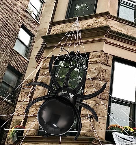 10 Pcs Spider Foil Balloons Halloween Decorations - 32.5" Black Spider Balloon 3D Realistic for Halloween Party Decorations Birthday Party Supplies for Home