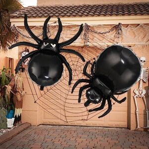 10 Pcs Spider Foil Balloons Halloween Decorations - 32.5" Black Spider Balloon 3D Realistic for Halloween Party Decorations Birthday Party Supplies for Home