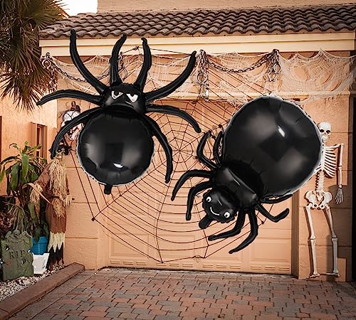 10 Pcs Spider Foil Balloons Halloween Decorations - 32.5" Black Spider Balloon 3D Realistic for Halloween Party Decorations Birthday Party Supplies for Home