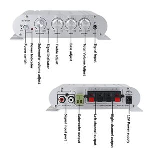 IXUFO 12V Mini Amplifier with 2.1 Channel Bass Subwoofer Output, 300 Watt Home Audio Music Stereo Hi-Fi Power Amp for PC TV Phone Car Vehicle B