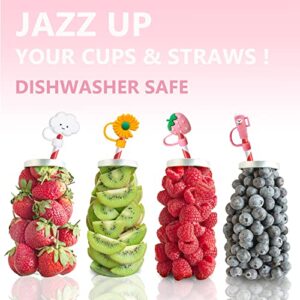 YAYAYOUNG 8Pcs Straw Covers Cap Toppers Compatible with Stanley 30&40 oz Tumbler Cups,Reusable Cute Silicone Straw Tips Lids Protectors for 0.4 in/10mm Stanley Cups Accessories(8PCS)