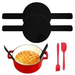 long handle sourdough bread baking supplies, bread baking mat for dutch oven, 8.3inch reusable bread sling, non-stick and easy clean bread making tools and supplies