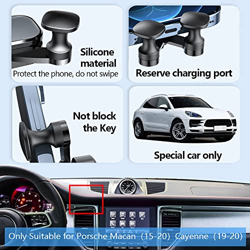 LUNQIN Car Phone Holder Mount for 2015-2023 Porsche Macan and 2019-2023 Porsche Cayenne Auto Accessories Interior Decoration Mobile Cell Smartphone Bracket