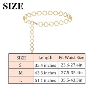 ELABEST O-Ring Chain Belt Waist Chain Belts Adjustable Waist Body Jewelry Accessories Women Girls