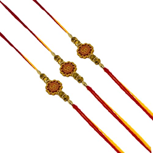 TheNext7 Set of 3 OM Rakhi, OM pendant Designer Raksha Bandhan Rakhi Gift Rakhi for brother Rakhi threads bracelets