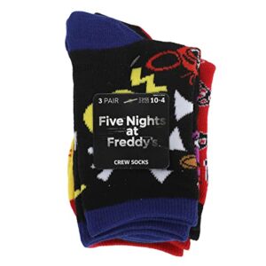 Bioworld Five Nights At Freddy's Pizza Party Youth 3-Pair Crew Socks