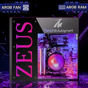 TechMagnet Gaming Desktop PC, Intel i5 4th Gen, Zeus Pro 4, GT 1030, 16GB RAM ARGB, 256GB SSD + 2TB HDD, RGB Front Panel 385 Patterns, RGB Kit, Win 10 Pro (Renewed)