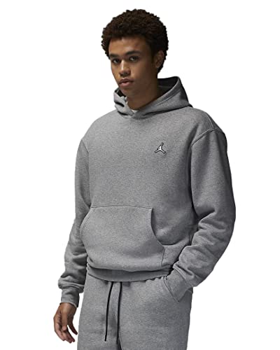 Nike Jordan Brooklyn Fleece Men's Pullover Hoodie (as1, alpha, l, regular, regular, Carbon Heather/White)