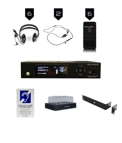 Williams AV WF SYS2C WaveCAST System with Integrated Li-Poly Battery & 6 WAV Pro Wi-Fi Receivers, Allows Users to Connect Via Bluetooth with Their Devices