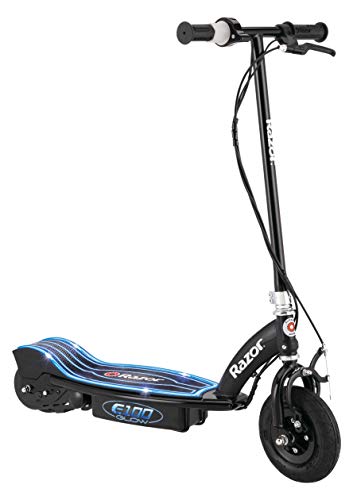 Razor E100 Electric Scooter for Kids Ages 8+ - 8" Pneumatic Front Tire, Hand-Operated Front Brake, Up to 10 mph and 40 min of Ride Time & 13111261 E100 Electric Scooter32.5 x 16 x 36