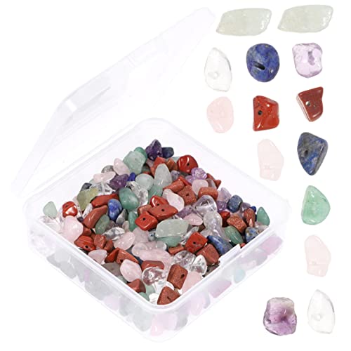 10 Sets Natural Stone Beads Crystal Chips Crystal Rocks Natural Gemstone Beads Aquarium Gravel Rock Loose Beads Irregular Gemstones Bead Bracelet Making Kit Beading Beads DIY Beads