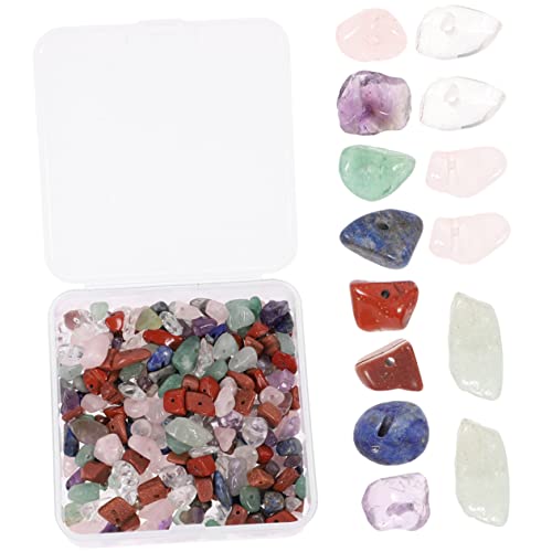 10 Sets Natural Stone Beads Crystal Chips Crystal Rocks Natural Gemstone Beads Aquarium Gravel Rock Loose Beads Irregular Gemstones Bead Bracelet Making Kit Beading Beads DIY Beads