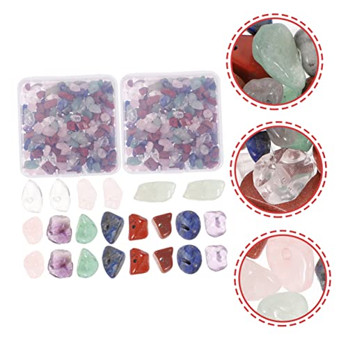 10 Sets Natural Stone Beads Crystal Chips Crystal Rocks Natural Gemstone Beads Aquarium Gravel Rock Loose Beads Irregular Gemstones Bead Bracelet Making Kit Beading Beads DIY Beads