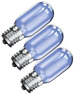 axkjevy refrigerator light bulb 40 watt 297048600 241552802 compatible with frigidaire kenmore whirlpool electrolux kitchenaid fridge light bulbs replacement freezer bulb t8 e17 lamp light (3)