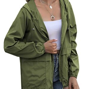 Lightweight Rainwear,Waterproof Active Outdoor Cycling Hiking Rain Jacket Army Green XL